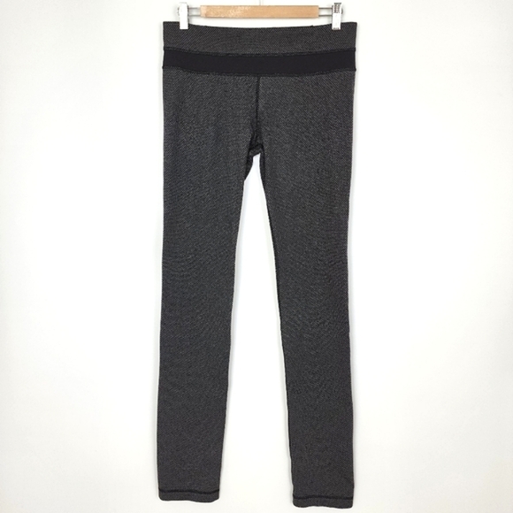 Lululemon Skinny Groove Leggings Pants Diamond Dot Black White Stretch Size  8 - Picture 6 of 15